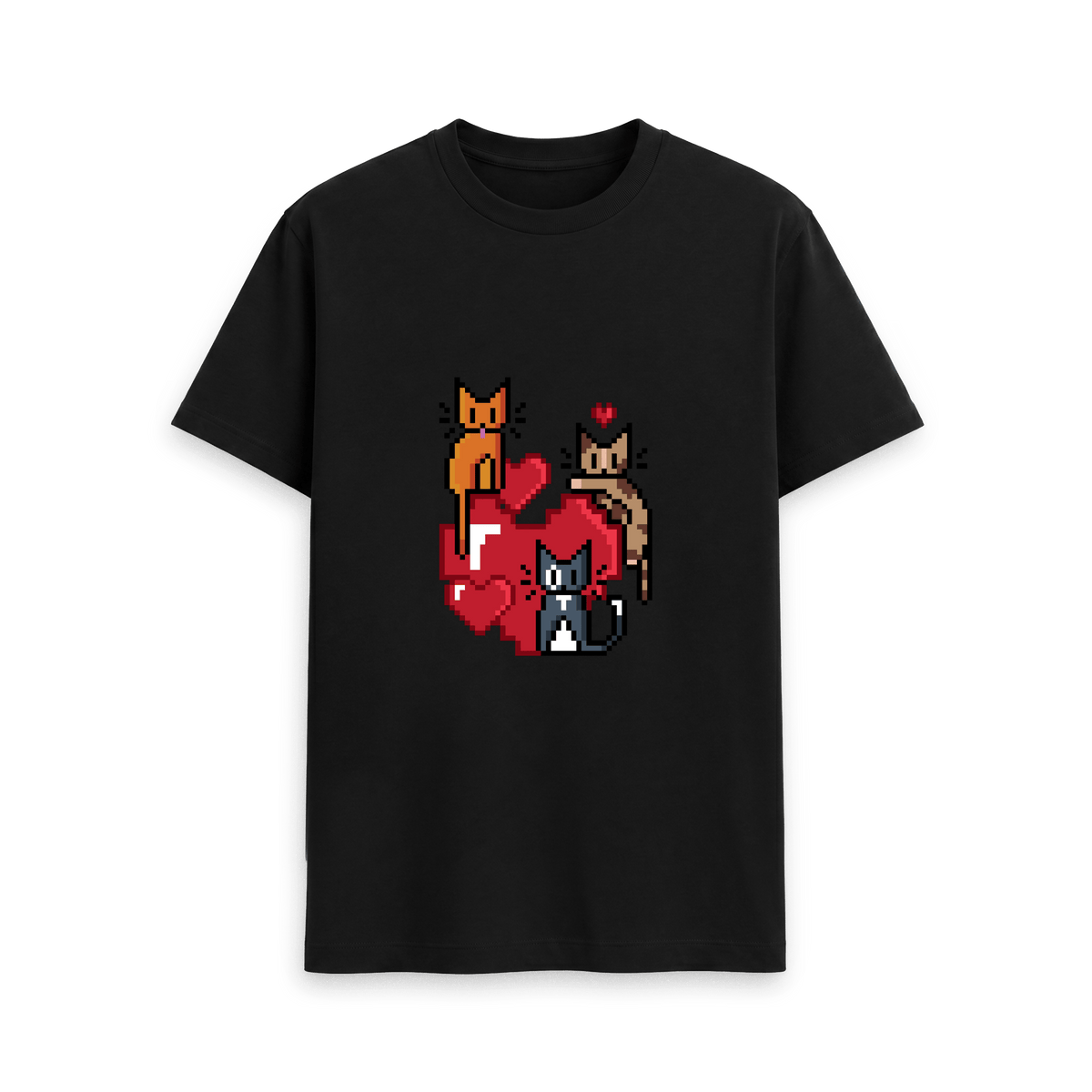 Black Recycled Printed T-Shirt Front